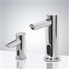 Fontana Le Havre Freestanding Chrome Motion Sensor Faucet & Automatic Liquid Soap Dispenser For Restrooms